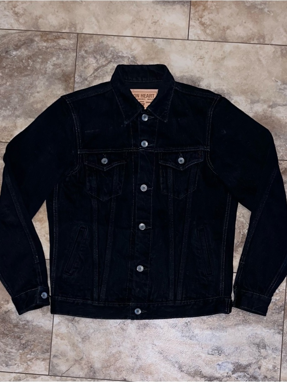 Iron Heart 526J-SL Slub Denim Type III Jacket Black Size 38 Medium Made in Japan